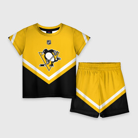 Детский костюм с шортами 3D с принтом Pittsburgh Penguins в Курске,  |  | america | canada | hockey | nhl | usa | америка | канада | лед | нхл | пингвинз | питтсбург | сша | хоккей