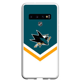 Чехол для Samsung Galaxy S10 с принтом San Jose Sharks в Курске, Силикон | Область печати: задняя сторона чехла, без боковых панелей | Тематика изображения на принте: america | canada | hockey | nhl | usa | акула | америка | канада | лед | нхл | сан хосе | сша | хоккей | шаркс