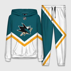 Женский костюм 3D (с толстовкой) с принтом San Jose Sharks в Курске,  |  | america | canada | hockey | nhl | usa | акула | америка | канада | лед | нхл | сан хосе | сша | хоккей | шаркс