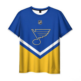 Мужская футболка 3D с принтом St. Louis Blues в Курске, 100% полиэфир | прямой крой, круглый вырез горловины, длина до линии бедер | america | canada | hockey | nhl | usa | америка | блюз | канада | лед | нхл | сент луис | сша | хоккей