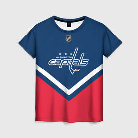 Женская футболка 3D с принтом Washington Capitals в Курске, 100% полиэфир ( синтетическое хлопкоподобное полотно) | прямой крой, круглый вырез горловины, длина до линии бедер | america | canada | hockey | nhl | usa | америка | вашингтон | канада | кэпиталз | лед | нхл | овечкин | сша | хоккей