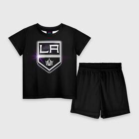 Детский костюм с шортами 3D с принтом Los Angeles Kings в Курске,  |  | hockey | kings | los angeles | nhl | корона | нхл | хоккеист | хоккей