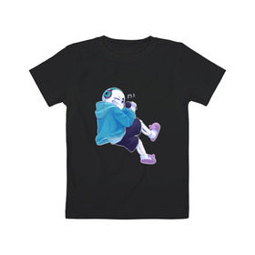 Детская футболка хлопок с принтом Sans в Курске, 100% хлопок | круглый вырез горловины, полуприлегающий силуэт, длина до линии бедер | Тематика изображения на принте: sans | undertale