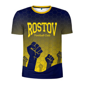 Мужская футболка 3D спортивная с принтом Rostov Football club в Курске, 100% полиэстер с улучшенными характеристиками | приталенный силуэт, круглая горловина, широкие плечи, сужается к линии бедра | дону | на | ростов | ростов на дону