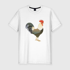 Мужская футболка премиум с принтом Петух 2017 в Курске, 92% хлопок, 8% лайкра | приталенный силуэт, круглый вырез ворота, длина до линии бедра, короткий рукав | китай | петух | россия