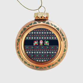 Стеклянный ёлочный шар с принтом Mario Bros Christmas в Курске, Стекло | Диаметр: 80 мм | Тематика изображения на принте: 