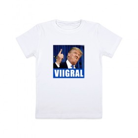 Детская футболка хлопок с принтом Трамп 1 в Курске, 100% хлопок | круглый вырез горловины, полуприлегающий силуэт, длина до линии бедер | america | donald | trump | usa | америка | дональд | трамп