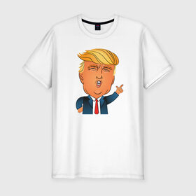 Мужская футболка премиум с принтом Трамп 2 в Курске, 92% хлопок, 8% лайкра | приталенный силуэт, круглый вырез ворота, длина до линии бедра, короткий рукав | 