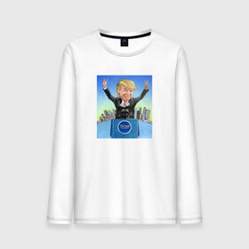 Мужской лонгслив хлопок с принтом Трамп 3 в Курске, 100% хлопок |  | america | donald | trump | usa | америка | дональд | трамп