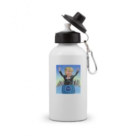 Бутылка спортивная с принтом Трамп 3 в Курске, металл | емкость — 500 мл, в комплекте две пластиковые крышки и карабин для крепления | america | donald | trump | usa | америка | дональд | трамп