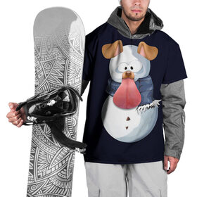 Накидка на куртку 3D с принтом Снэпчат собака в Курске, 100% полиэстер |  | snapchat | радуга | снеговик | снэпчат | уши | фильтр | язык
