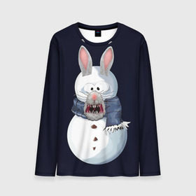 Мужской лонгслив 3D с принтом Снэпчат кролик в Курске, 100% полиэстер | длинные рукава, круглый вырез горловины, полуприлегающий силуэт | snapchat | радуга | снеговик | снэпчат | уши | фильтр | язык