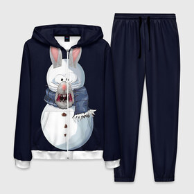 Мужской костюм 3D с принтом Снэпчат кролик в Курске, 100% полиэстер | Манжеты и пояс оформлены тканевой резинкой, двухслойный капюшон со шнурком для регулировки, карманы спереди | snapchat | радуга | снеговик | снэпчат | уши | фильтр | язык