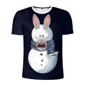 Мужская футболка 3D спортивная с принтом Снэпчат кролик в Курске, 100% полиэстер с улучшенными характеристиками | приталенный силуэт, круглая горловина, широкие плечи, сужается к линии бедра | snapchat | радуга | снеговик | снэпчат | уши | фильтр | язык