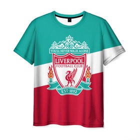 Мужская футболка 3D с принтом Ливерпуль в Курске, 100% полиэфир | прямой крой, круглый вырез горловины, длина до линии бедер | ливерпуль