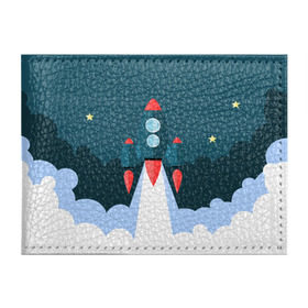 Обложка для студенческого билета с принтом Ракета в Курске, натуральная кожа | Размер: 11*8 см; Печать на всей внешней стороне | звёзды | космический корабль | космическое пространство | космос | созвездие