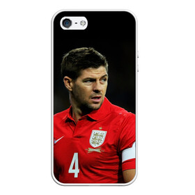 Чехол для iPhone 5/5S матовый с принтом Steven Gerrard в Курске, Силикон | Область печати: задняя сторона чехла, без боковых панелей | Тематика изображения на принте: england national team | premier league | steven gerrard | англия | ливерпуль | стивен джеррард | футбол