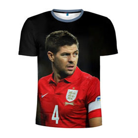 Мужская футболка 3D спортивная с принтом Steven Gerrard в Курске, 100% полиэстер с улучшенными характеристиками | приталенный силуэт, круглая горловина, широкие плечи, сужается к линии бедра | england national team | premier league | steven gerrard | англия | ливерпуль | стивен джеррард | футбол