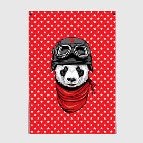 Постер с принтом Панда пилот в Курске, 100% бумага
 | бумага, плотность 150 мг. Матовая, но за счет высокого коэффициента гладкости имеет небольшой блеск и дает на свету блики, но в отличии от глянцевой бумаги не покрыта лаком | bear | panda | pilot | медведь