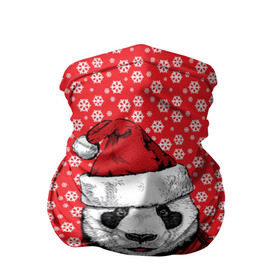 Бандана-труба 3D с принтом Панда Клаус в Курске, 100% полиэстер, ткань с особыми свойствами — Activecool | плотность 150‒180 г/м2; хорошо тянется, но сохраняет форму | animal | bear | beast | claus | panda | santa | дед мороз | елка | зверь | клаус | медведь | новый год | панда | рождество | санта | снег