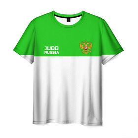 Мужская футболка 3D с принтом Дзюдо в Курске, 100% полиэфир | прямой крой, круглый вырез горловины, длина до линии бедер | judo | дзюдо | единоборства | россия | спорт | федерация