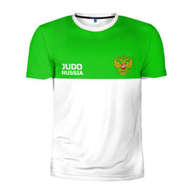 Мужская футболка 3D спортивная с принтом Дзюдо в Курске, 100% полиэстер с улучшенными характеристиками | приталенный силуэт, круглая горловина, широкие плечи, сужается к линии бедра | judo | дзюдо | единоборства | россия | спорт | федерация
