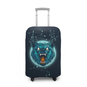 Чехол для чемодана 3D с принтом Космический медведь в Курске, 86% полиэфир, 14% спандекс | двустороннее нанесение принта, прорези для ручек и колес | bear | galaxy | moon | planet | rage | roar | space | universe | галактика | космос | луна | медведь | рык
