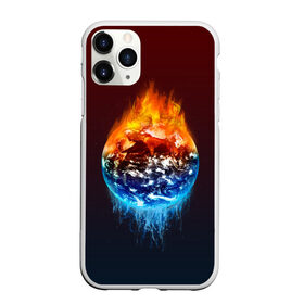 Чехол для iPhone 11 Pro матовый с принтом Огонь против воды в Курске, Силикон |  | battle | fire | galaxy | planet | space | water | битва | вода | галактика | земля | космос | огонь | пламя | планета