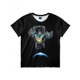 Детская футболка 3D с принтом Космическая бабочка в Курске, 100% гипоаллергенный полиэфир | прямой крой, круглый вырез горловины, длина до линии бедер, чуть спущенное плечо, ткань немного тянется | astro | butterfly | galaxy | planet | space | star | бабочка | галактика | звезда | земля | космонавт | космос | планета