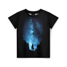 Детская футболка 3D с принтом Млечный путь в Курске, 100% гипоаллергенный полиэфир | прямой крой, круглый вырез горловины, длина до линии бедер, чуть спущенное плечо, ткань немного тянется | galaxy | milky way | night | space | star | вселенная | галактика | звезды | космос | млечный | ночь | путь