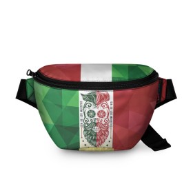 Поясная сумка 3D с принтом Мексика в Курске, 100% полиэстер | плотная ткань, ремень с регулируемой длиной, внутри несколько карманов для мелочей, основное отделение и карман с обратной стороны сумки застегиваются на молнию | мексика | флаг | череп