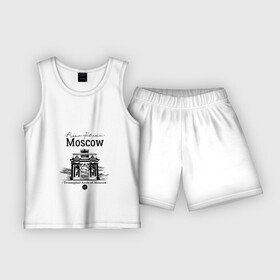Детская пижама с шортами хлопок с принтом Москва, Триумфальная Арка в Курске,  |  | Тематика изображения на принте: 