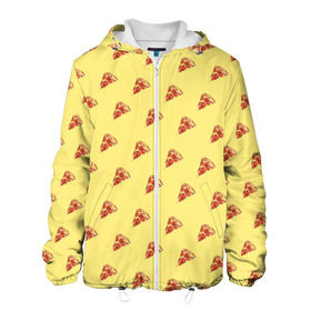 Мужская куртка 3D с принтом Рай пиццы в Курске, ткань верха — 100% полиэстер, подклад — флис | прямой крой, подол и капюшон оформлены резинкой с фиксаторами, два кармана без застежек по бокам, один большой потайной карман на груди. Карман на груди застегивается на липучку | food | pizza | грибы | еда | завтрак | колбаса | обед | пицца | помидор | ужин | фастфуд