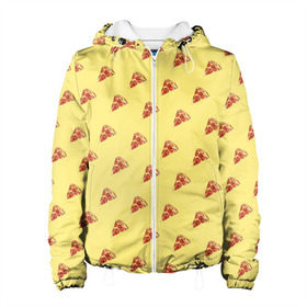 Женская куртка 3D с принтом Рай пиццы в Курске, ткань верха — 100% полиэстер, подклад — флис | прямой крой, подол и капюшон оформлены резинкой с фиксаторами, два кармана без застежек по бокам, один большой потайной карман на груди. Карман на груди застегивается на липучку | food | pizza | грибы | еда | завтрак | колбаса | обед | пицца | помидор | ужин | фастфуд