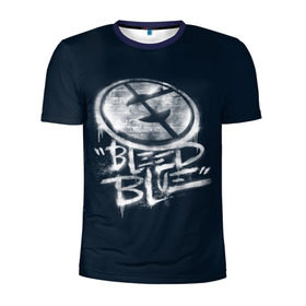 Мужская футболка 3D спортивная с принтом Bleed Blue в Курске, 100% полиэстер с улучшенными характеристиками | приталенный силуэт, круглая горловина, широкие плечи, сужается к линии бедра | dota | evil geniuses | international | team | ti5 | дота | злые гении | интернешнл