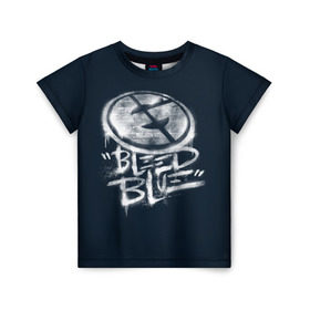 Детская футболка 3D с принтом Bleed Blue в Курске, 100% гипоаллергенный полиэфир | прямой крой, круглый вырез горловины, длина до линии бедер, чуть спущенное плечо, ткань немного тянется | dota | evil geniuses | international | team | ti5 | дота | злые гении | интернешнл