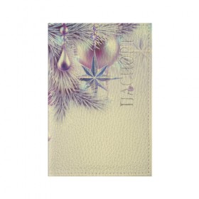 Обложка для паспорта матовая кожа с принтом Рождественская звезда в Курске, натуральная матовая кожа | размер 19,3 х 13,7 см; прозрачные пластиковые крепления | Тематика изображения на принте: happy new year | блеск | ёлка | звезда | игрушки. праздник | конфетти | новый год | подарки