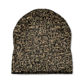 Шапка 3D с принтом Египетские иероглифы в Курске, 100% полиэстер | универсальный размер, печать по всей поверхности изделия | африка | древний | египет | знак | история | паттерн | письменность | символ | текстура