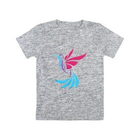 Детская футболка хлопок с принтом Колибри в Курске, 100% хлопок | круглый вырез горловины, полуприлегающий силуэт, длина до линии бедер | Тематика изображения на принте: колибри | птицы