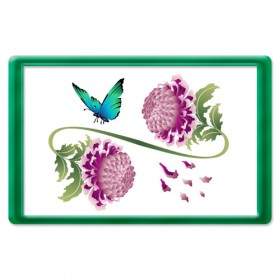 Магнит 45*70 с принтом Японские хризантемы в Курске, Пластик | Размер: 78*52 мм; Размер печати: 70*45 | бабочка | хризантемы | цветы | япония