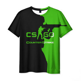 Мужская футболка 3D с принтом CS GO в Курске, 100% полиэфир | прямой крой, круглый вырез горловины, длина до линии бедер | csgo | global offensive | контр страйк | контра