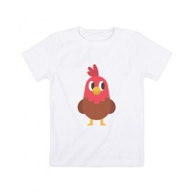 Детская футболка хлопок с принтом Петух 2017 в Курске, 100% хлопок | круглый вырез горловины, полуприлегающий силуэт, длина до линии бедер | 