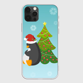 Чехол для iPhone 12 Pro Max с принтом Новогодний пингвинчик в Курске, Силикон |  | Тематика изображения на принте: елка | новый год | пингвин