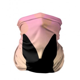 Бандана-труба 3D с принтом Силуэт зайчика в Курске, 100% полиэстер, ткань с особыми свойствами — Activecool | плотность 150‒180 г/м2; хорошо тянется, но сохраняет форму | зайчик | персиковый | розовый | силуэт
