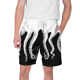 Мужские шорты 3D с принтом Octopus в Курске,  полиэстер 100% | прямой крой, два кармана без застежек по бокам. Мягкая трикотажная резинка на поясе, внутри которой широкие завязки. Длина чуть выше колен | octopus