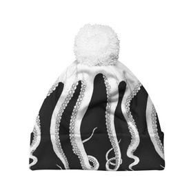 Шапка 3D c помпоном с принтом Octopus в Курске, 100% полиэстер | универсальный размер, печать по всей поверхности изделия | octopus