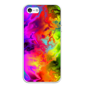 Чехол для iPhone 5/5S матовый с принтом Красочное безумие в Курске, Силикон | Область печати: задняя сторона чехла, без боковых панелей | кислота | радуга | разноцветный | яркий