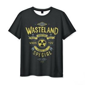Мужская футболка 3D с принтом Come to Wasteland в Курске, 100% полиэфир | прямой крой, круглый вырез горловины, длина до линии бедер | atom | bomb | boy | fallout | radioactive | vault | wasteland | атом | бой | бомба | волт | мальчик | радиация | фоллаут | ядерная