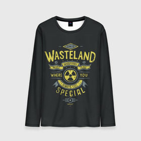 Мужской лонгслив 3D с принтом Come to Wasteland в Курске, 100% полиэстер | длинные рукава, круглый вырез горловины, полуприлегающий силуэт | atom | bomb | boy | fallout | radioactive | vault | wasteland | атом | бой | бомба | волт | мальчик | радиация | фоллаут | ядерная