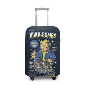 Чехол для чемодана 3D с принтом Nuka Bombs в Курске, 86% полиэфир, 14% спандекс | двустороннее нанесение принта, прорези для ручек и колес | atom | bomb | boy | fallout | radioactive | vault | wasteland | атом | бой | бомба | волт | мальчик | радиация | фоллаут | ядерная